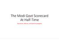 Modi's Mid-Tenure Assessment and Prognosis